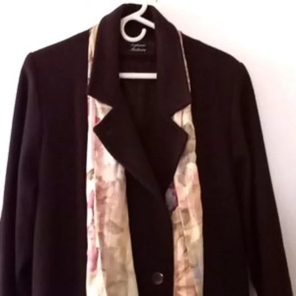 Stephanie Matthews Vintage Women's Double Breasted Coat - Sz (8) - Dark Burgundy - Picture 3 of 12